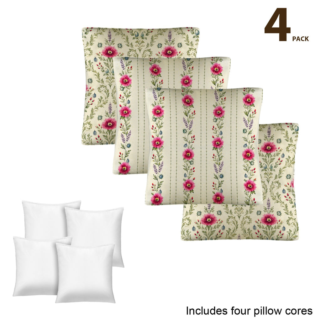 Provincial Summer Pillow Set Linen Throw Pillow 18" x 18"（Customized Separately in Sets of 4） | Ships from USA