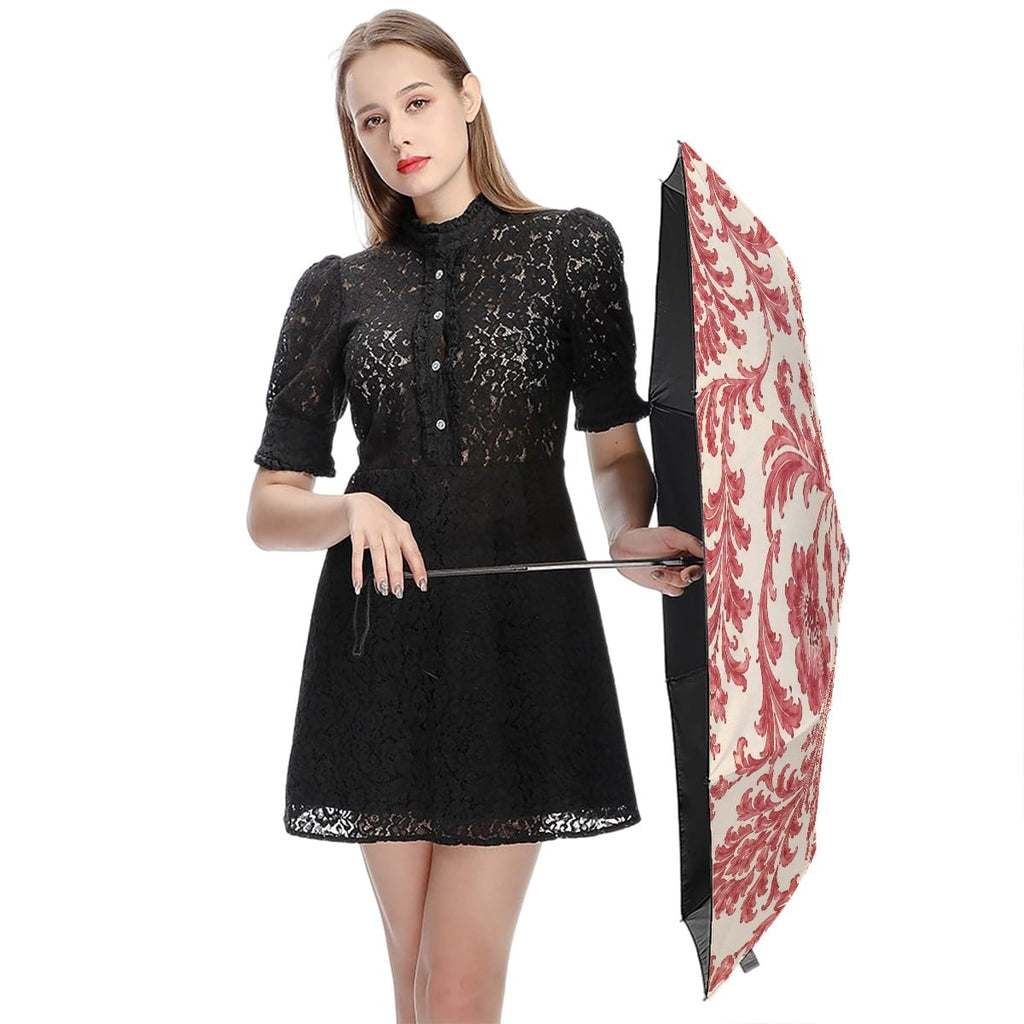 UV Protection Umbrella Red Damask