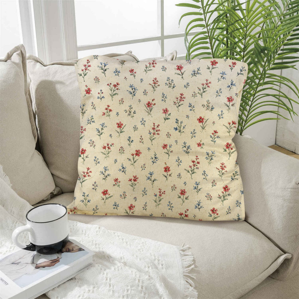 Provincial Celebration Pillow Set Linen Throw Pillow 18" x 18"（Customized Separately in Sets of 4） | Ships from USA