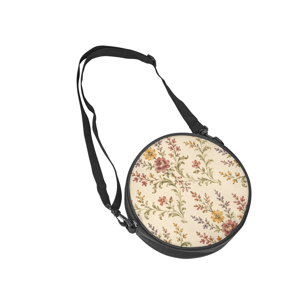 Round Satchel Rustic Damask