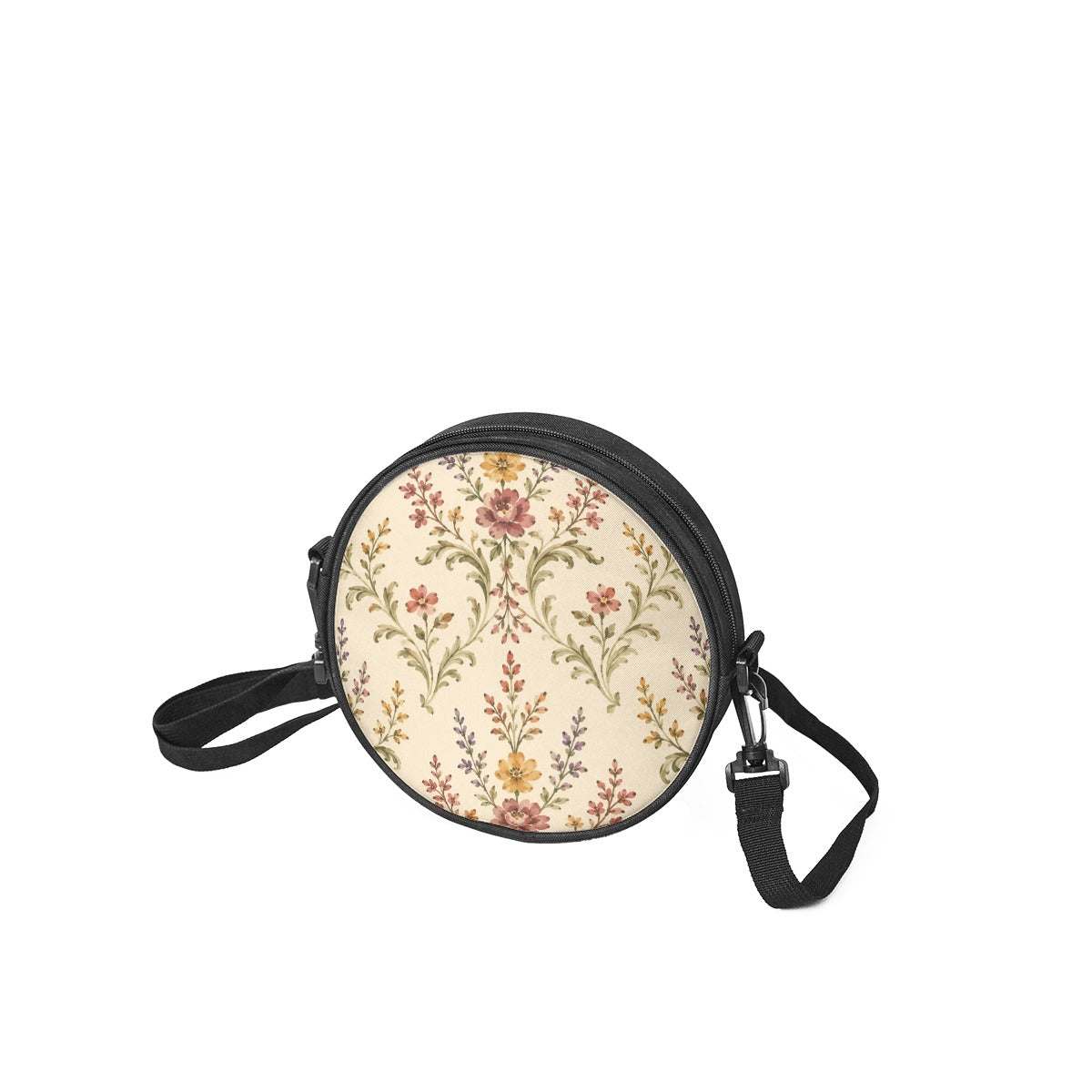 Round Satchel Rustic Damask