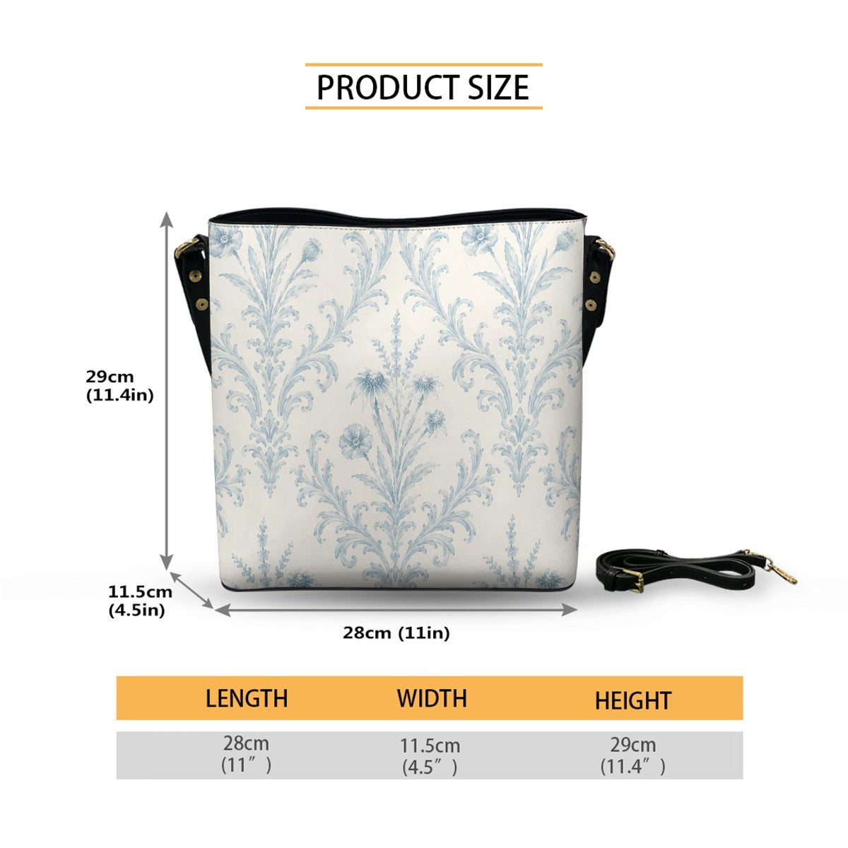 Crossbody Robins Egg Damask