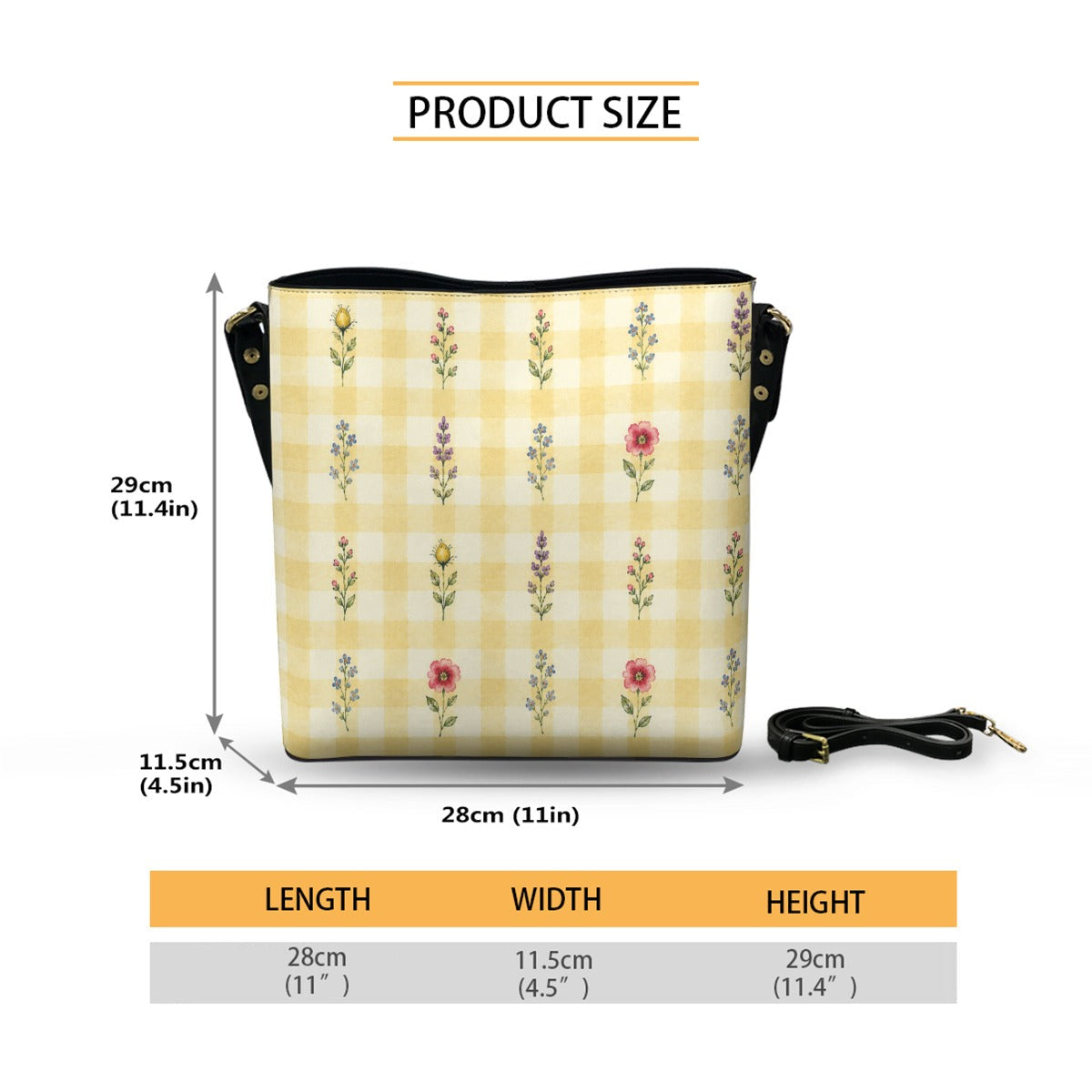 Crossbody Gingham Wildflower Yellow
