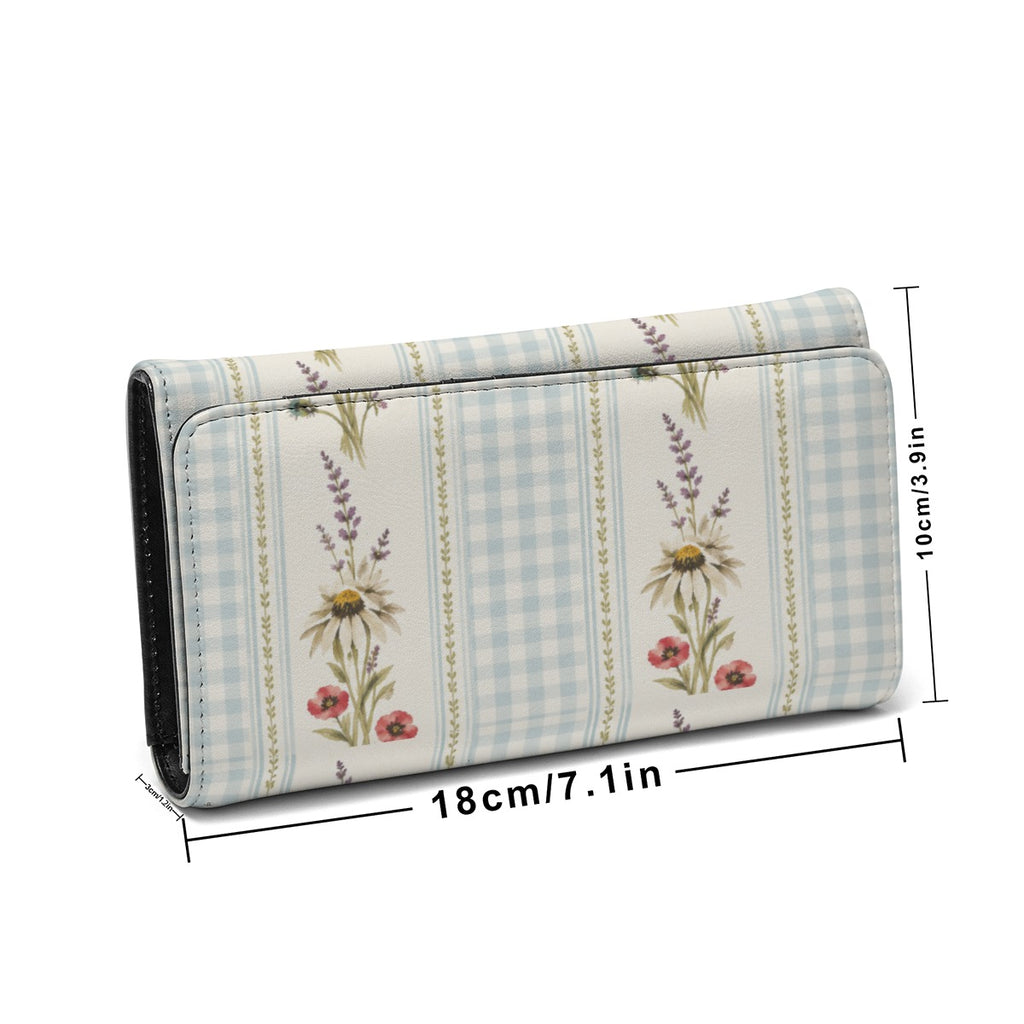Large Wallet Provincial Stripe Robins Egg