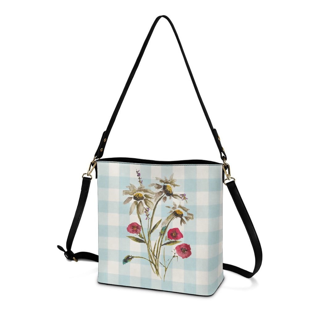 Crossbody Gingham Wildflower Robins Egg