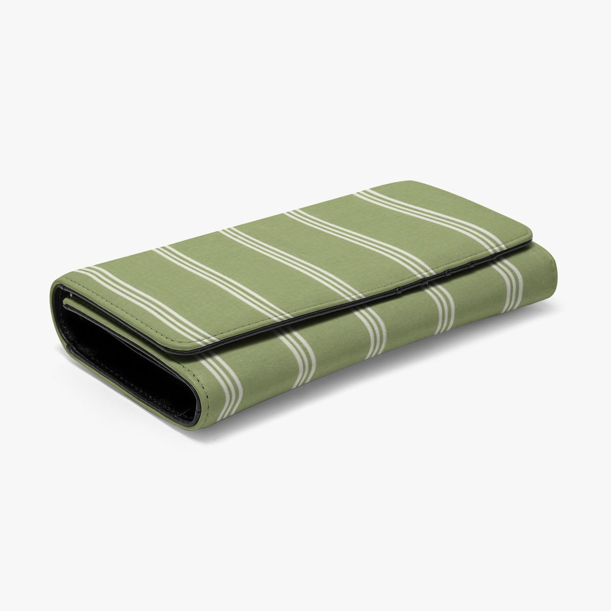 Large Wallet French Stripe Green