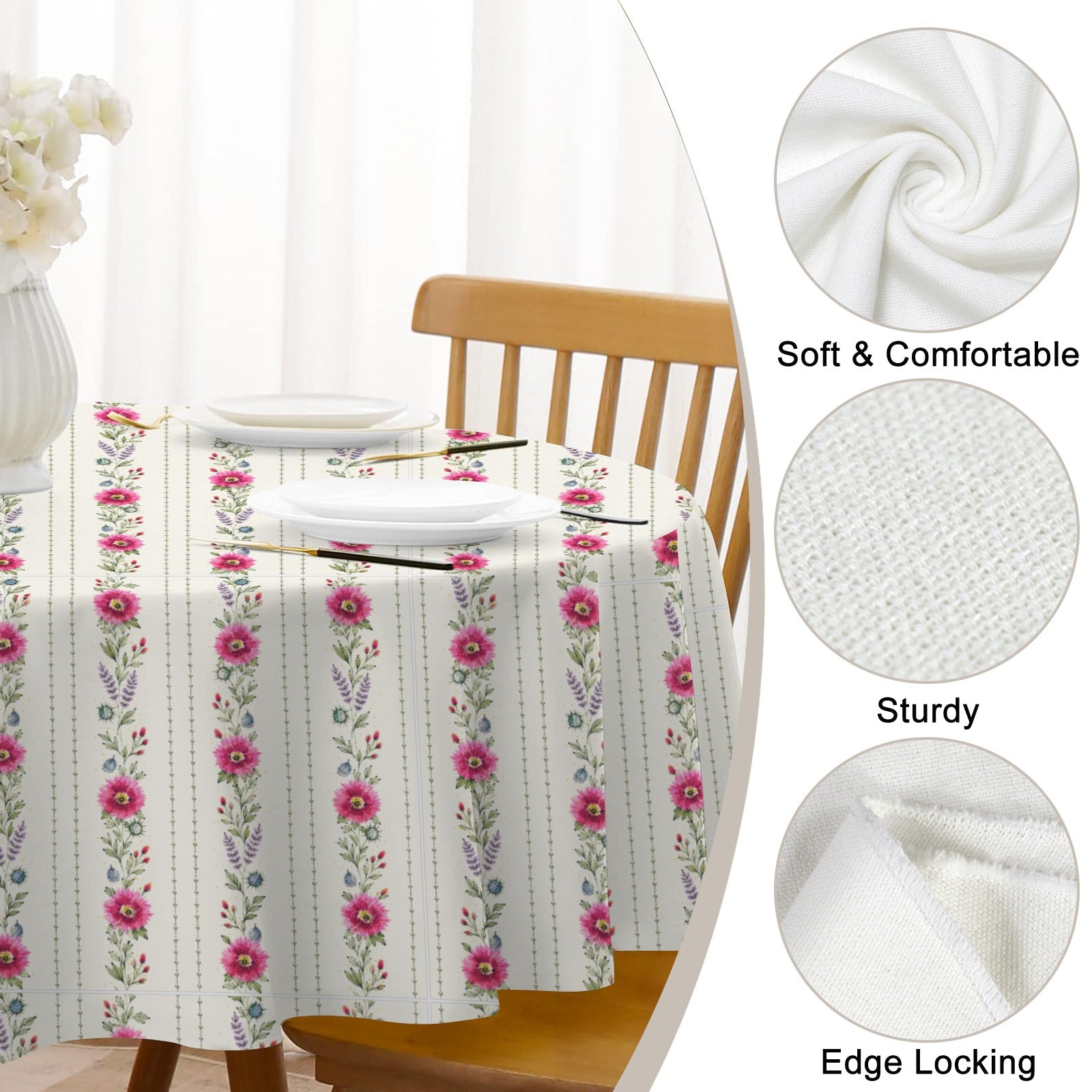 Provincial Summer Round Custom Round Tablecloth 60" x 60" | Ships from USA