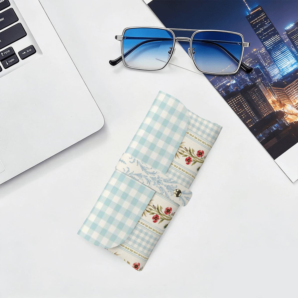 Provincial Stripe Robins Egg Eyeglass Case