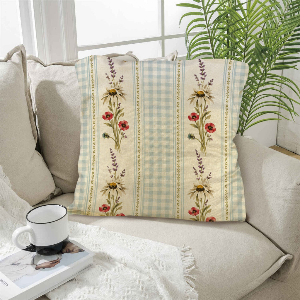 Provincial Robins Egg Pillow Set Linen Throw Pillow 18" x 18"（Customized Separately in Sets of 4） | Ships from USA