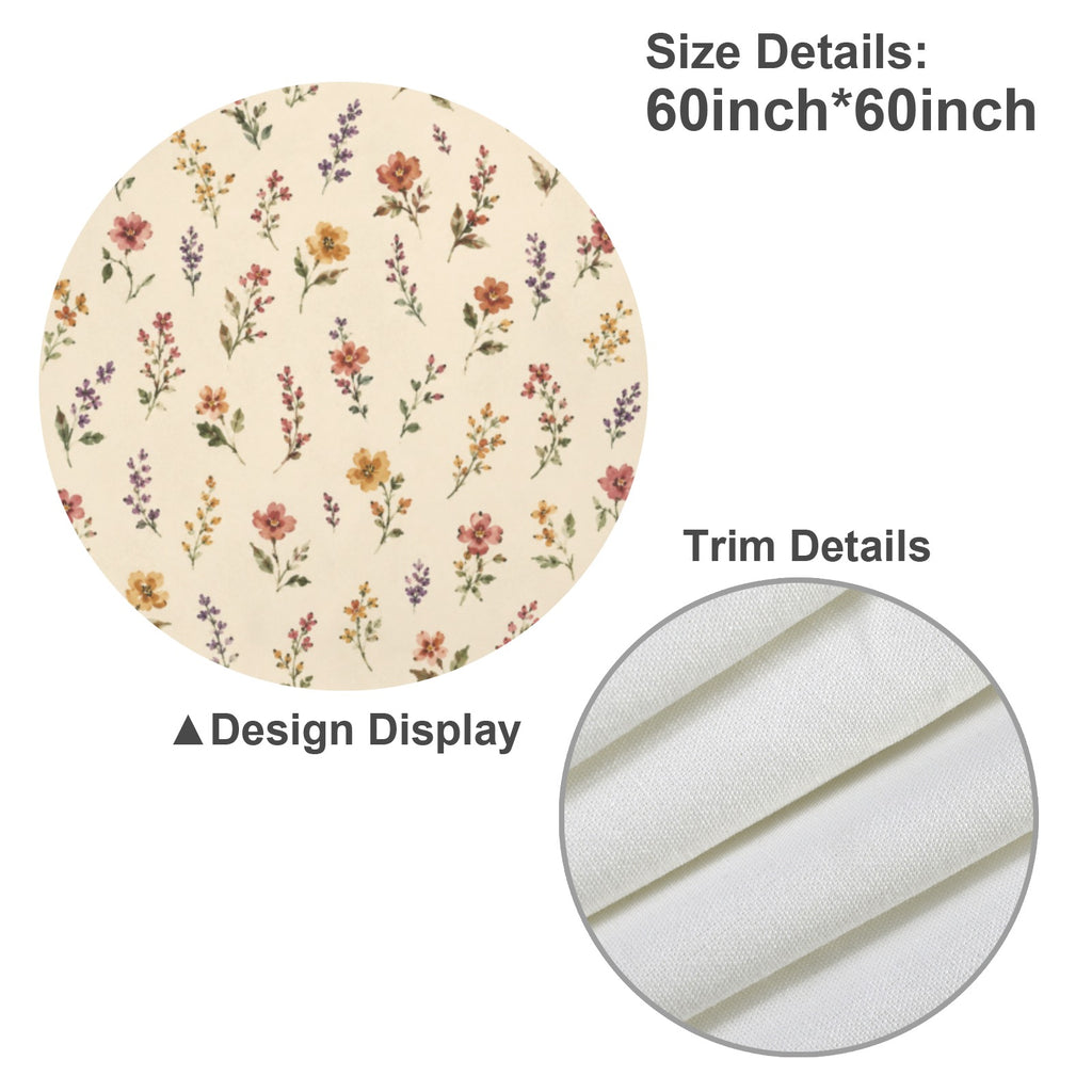 Rustic Provincial Round Custom Round Tablecloth 60" x 60" | Ships from USA