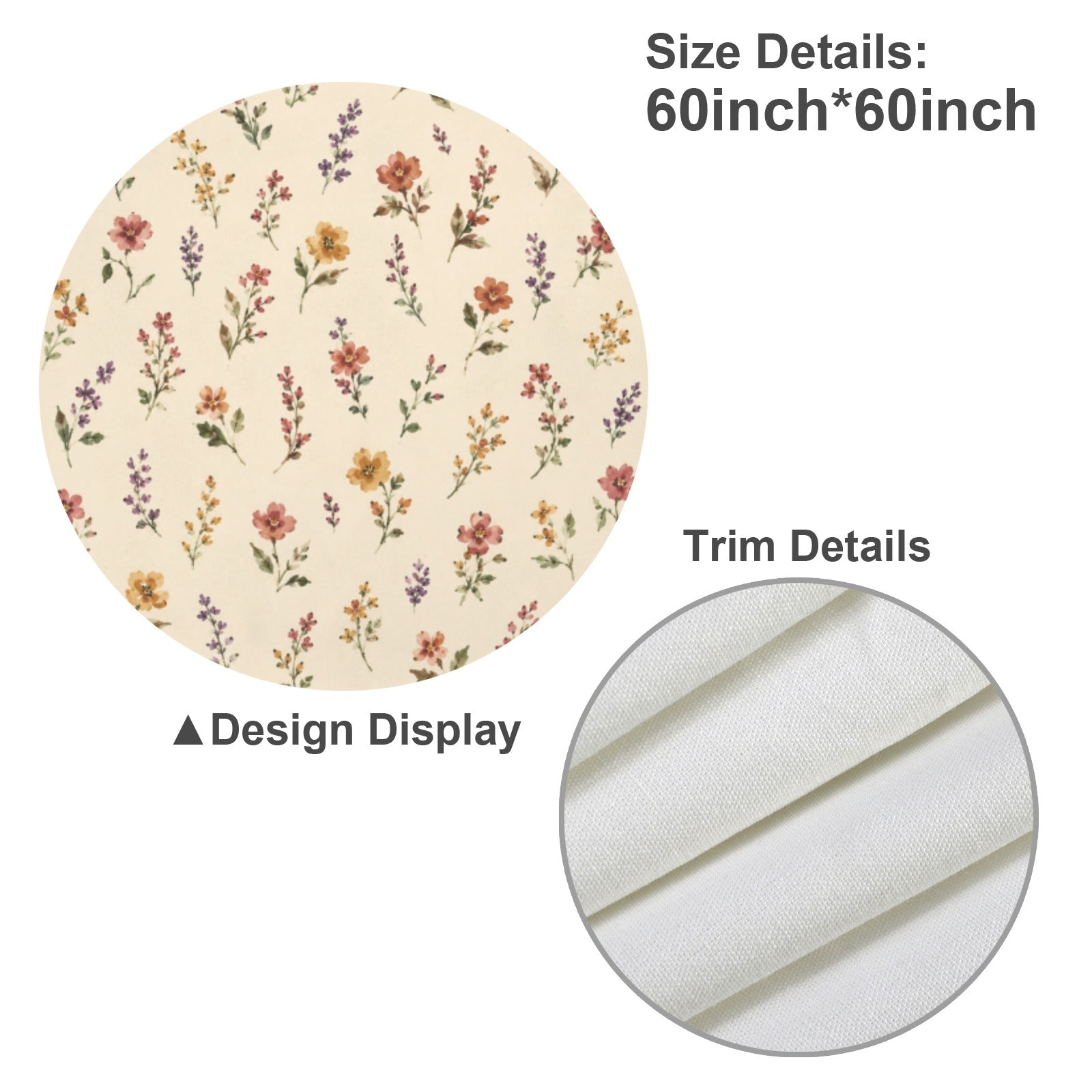 Rustic Provincial Round Custom Round Tablecloth 60" x 60" | Ships from USA