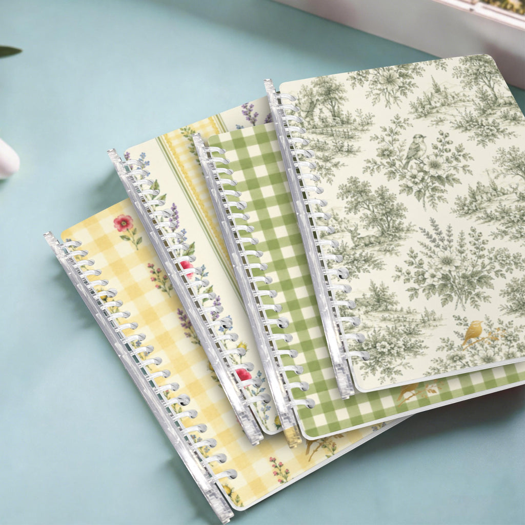 Provincial Yellow Notebooks w/ emblem Loose-Leaf Notebooks ( Cover Print, 4-Pack ) | Ships from USA