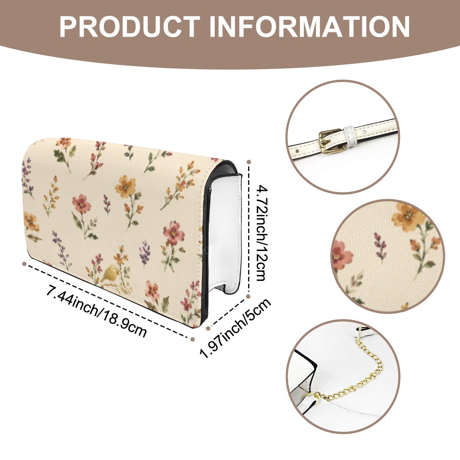 Rustic Ditsy Mini Chain Crossbody Bag