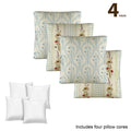 Provincial Robins Egg Pillow Set Linen Throw Pillow 18" x 18"（Customized Separately in Sets of 4） | Ships from USA