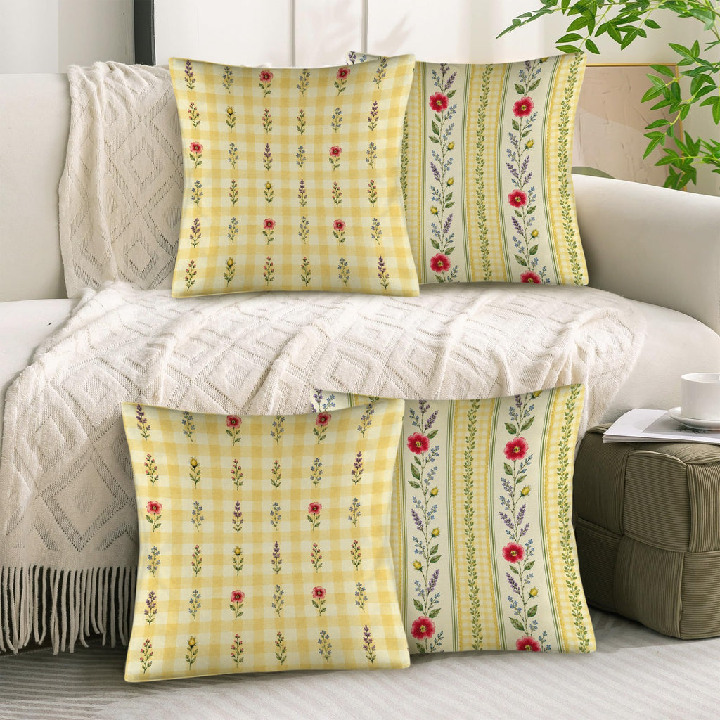 Provincial Cottage Pillow Set Linen Throw Pillow 18" x 18"（Customized Separately in Sets of 4） | Ships from USA