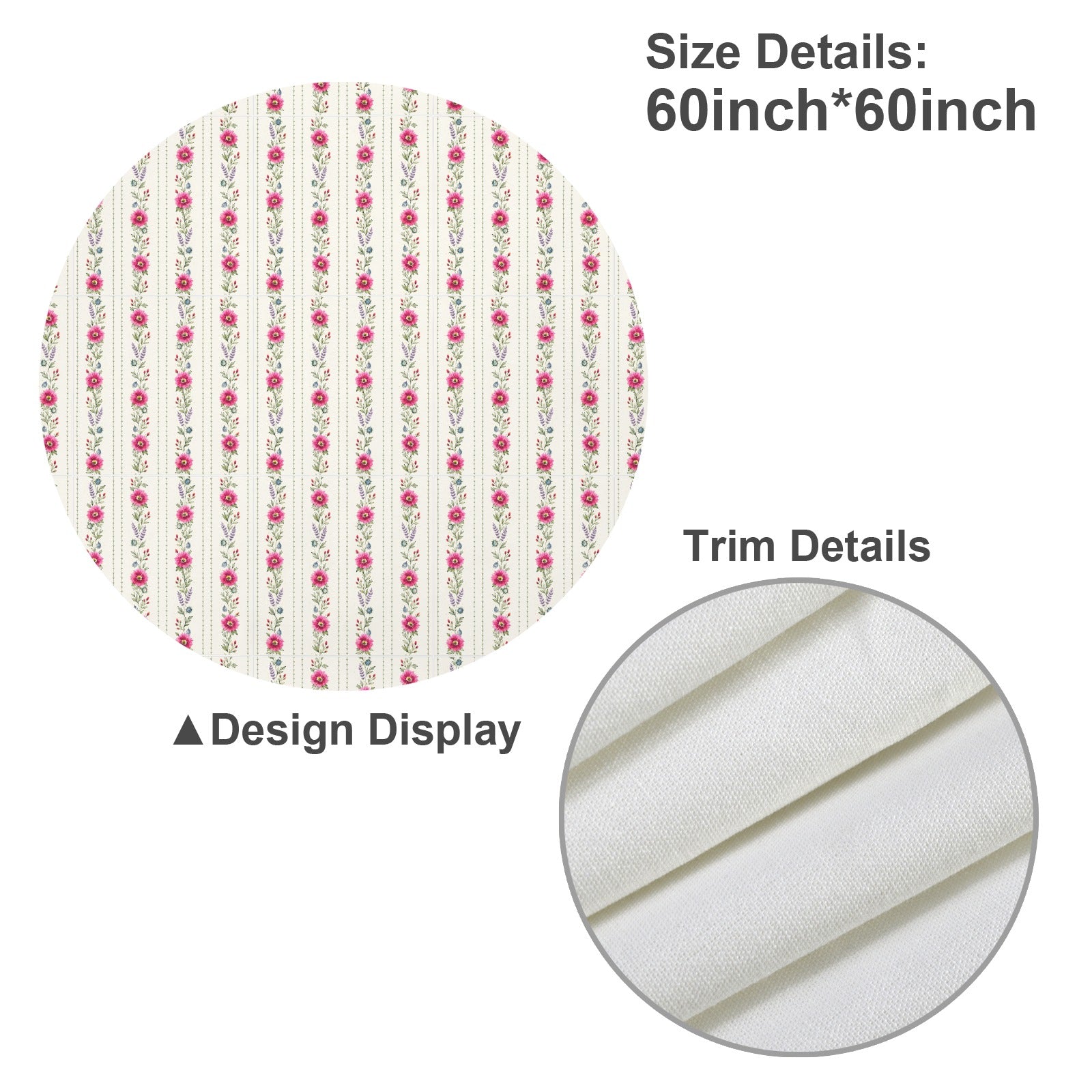 Provincial Summer Round Custom Round Tablecloth 60" x 60" | Ships from USA