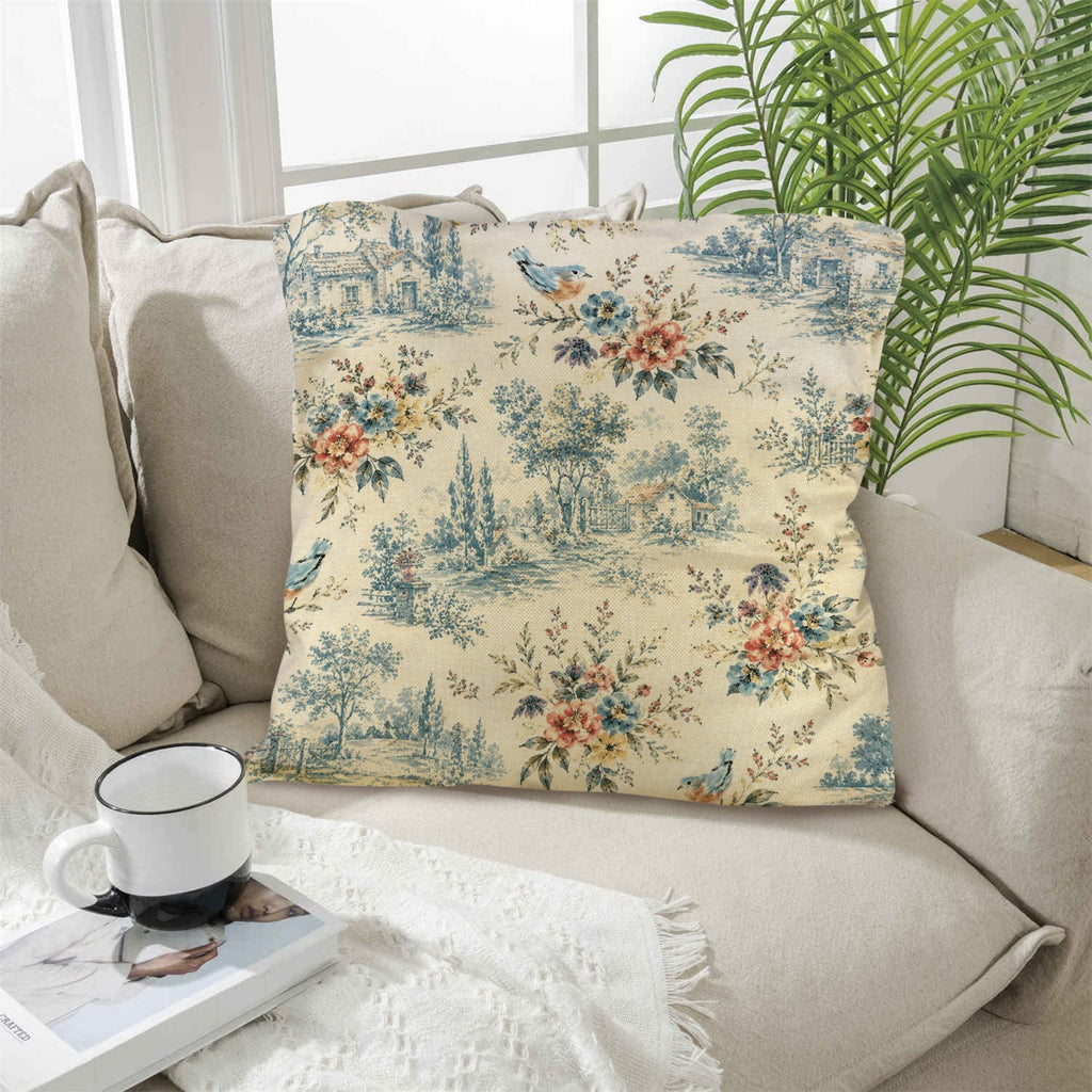 Beloved Bird Pillow Set Linen Throw Pillow 18" x 18"（Customized Separately in Sets of 4） | Ships from USA