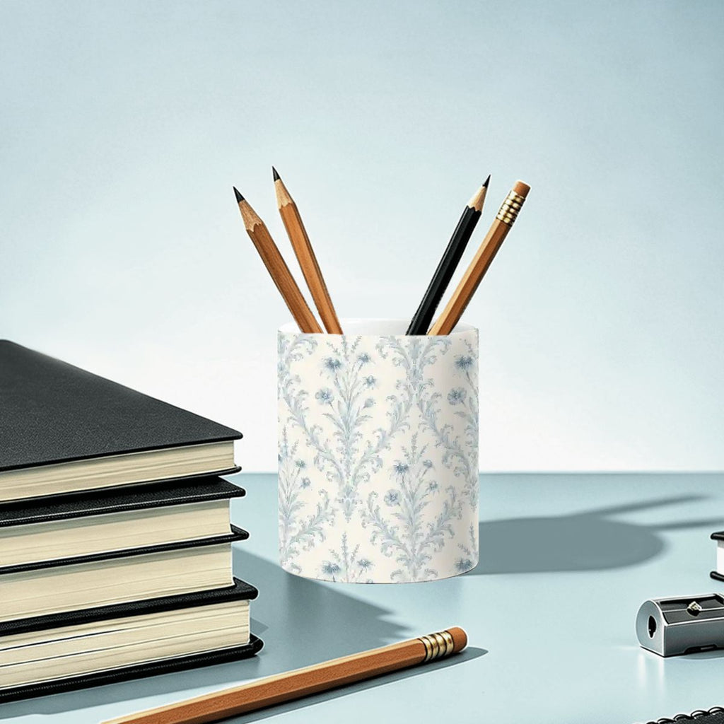 Ceramic Pen Holder Blue Damask
