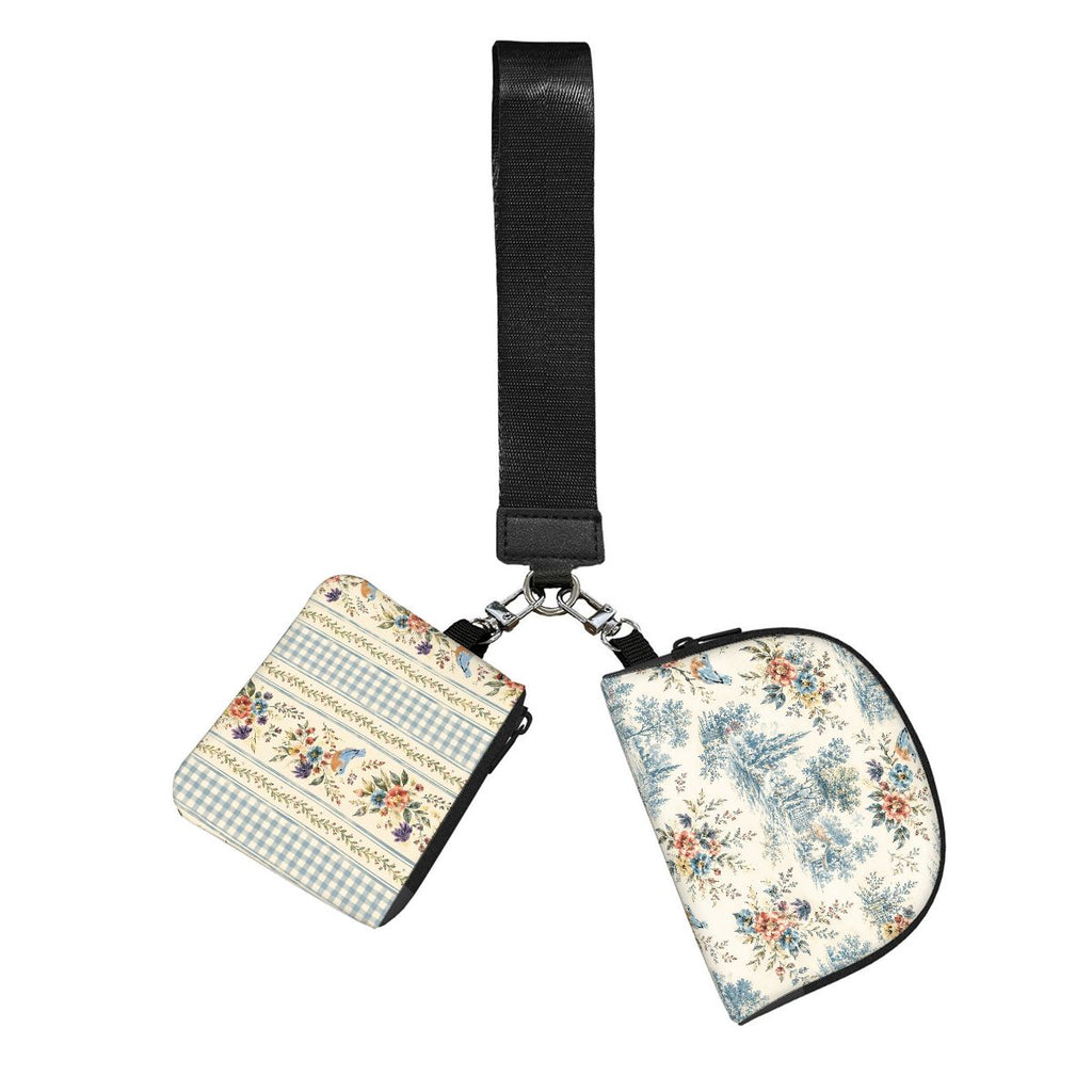 Dual Pouch Keychain Wristlet Beloved Bird
