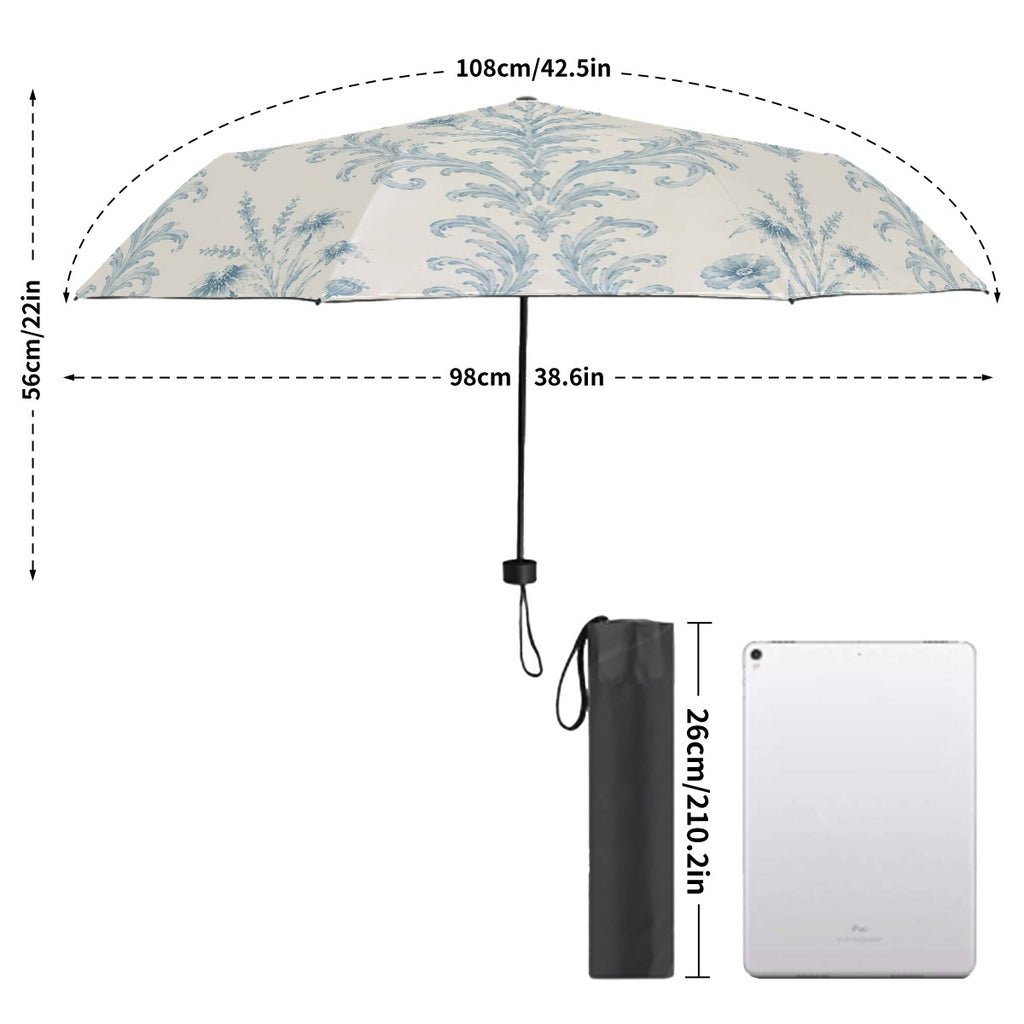 UV Protection Umbrella Blue Damask