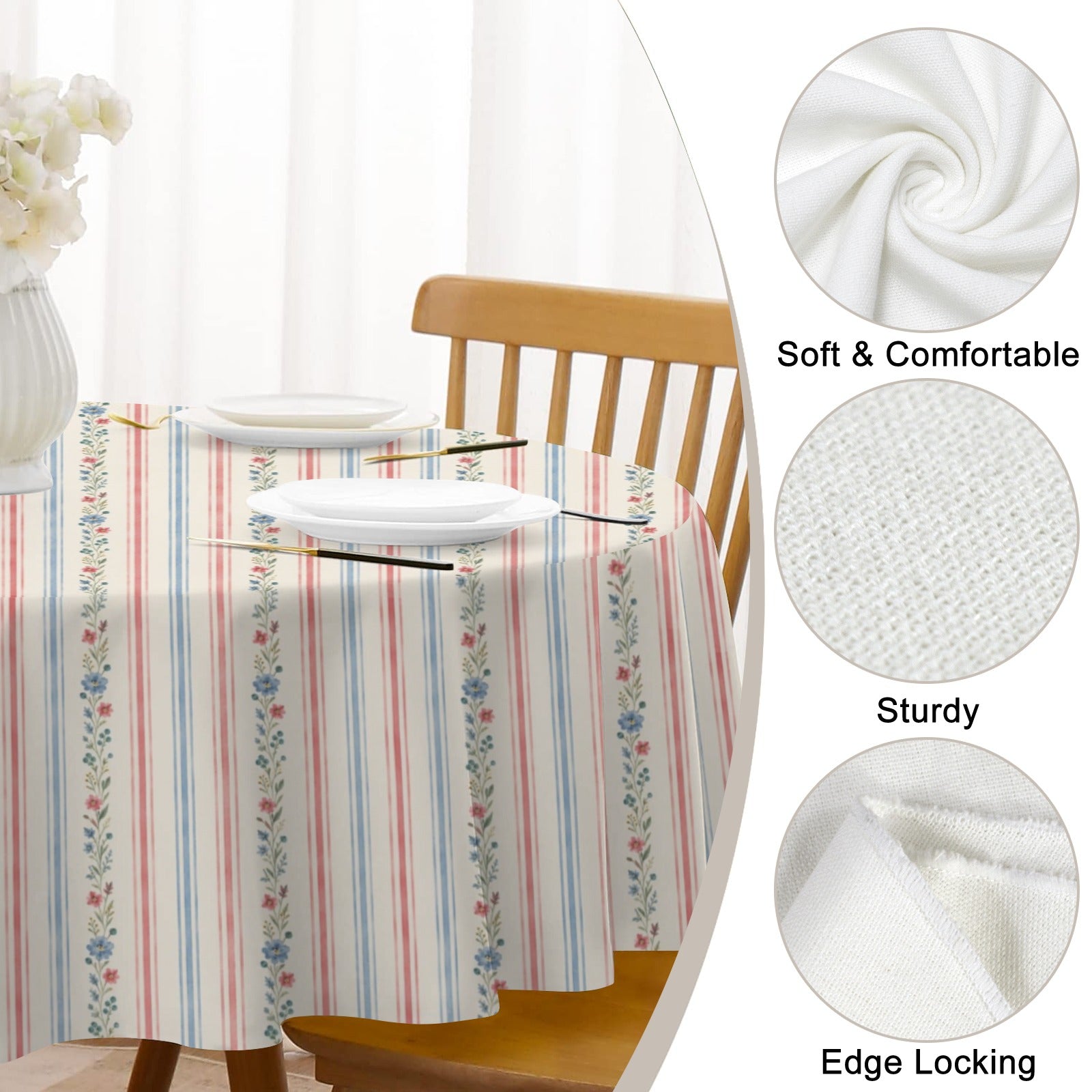 Provincial Celebration Round Custom Round Tablecloth 60" x 60" | Ships from USA