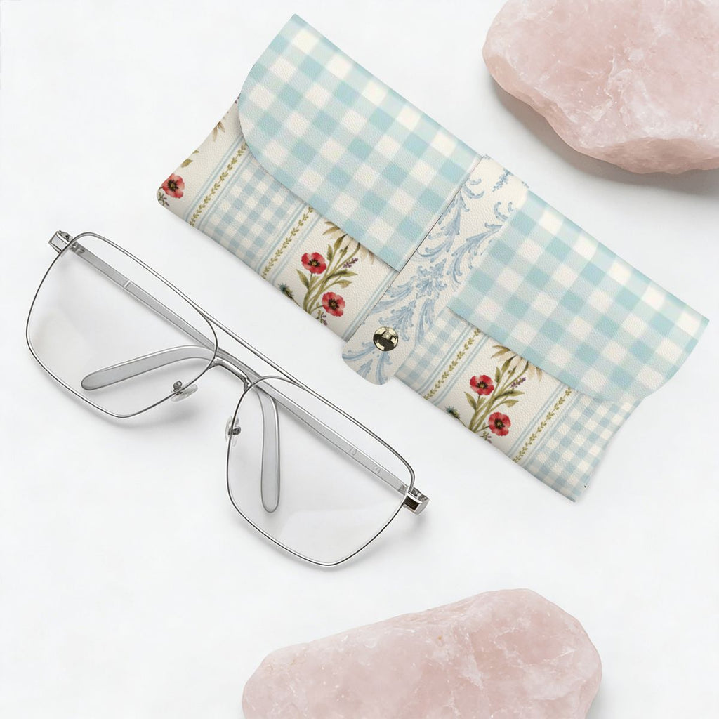 Provincial Stripe Robins Egg Eyeglass Case