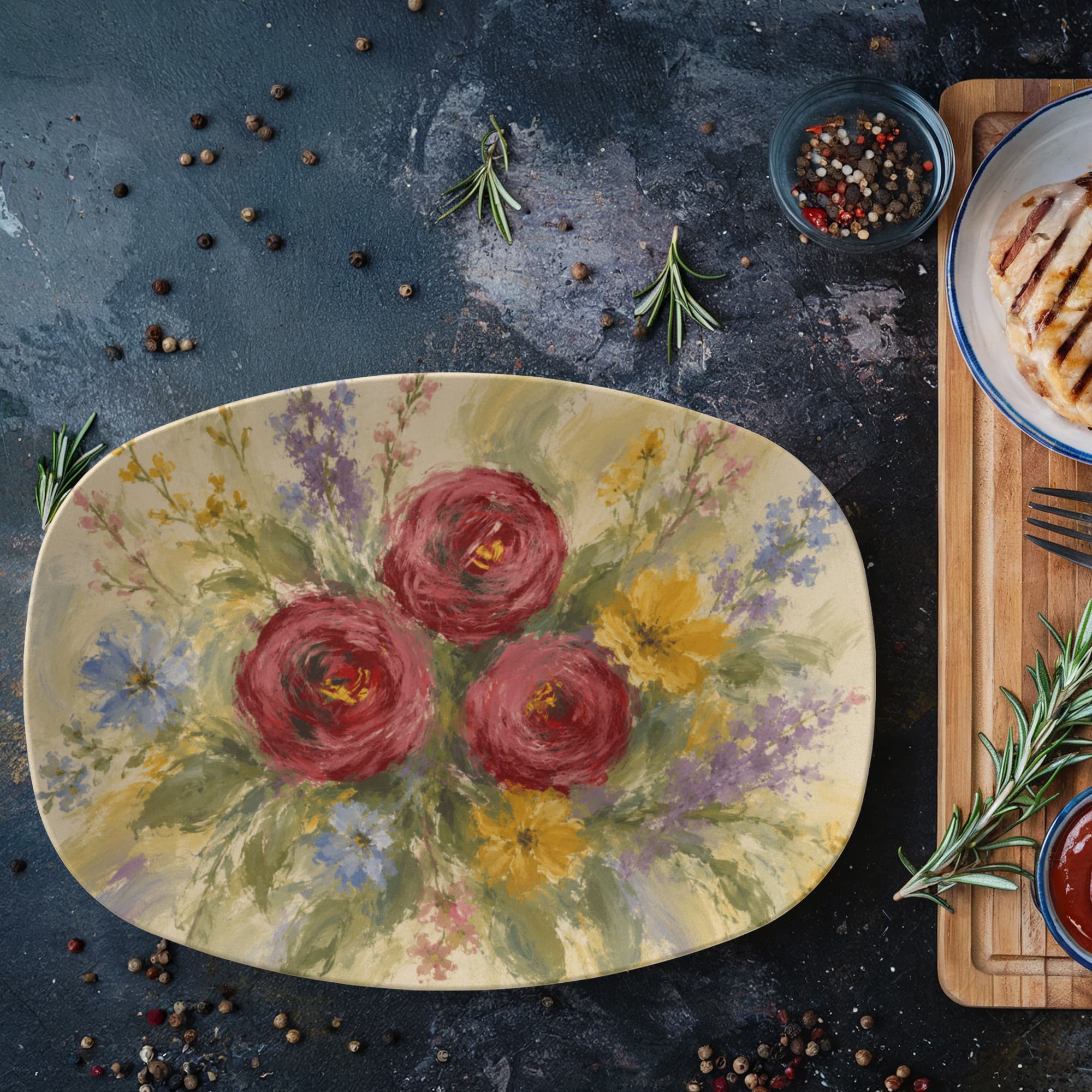 Provincial Flora Serving Platter