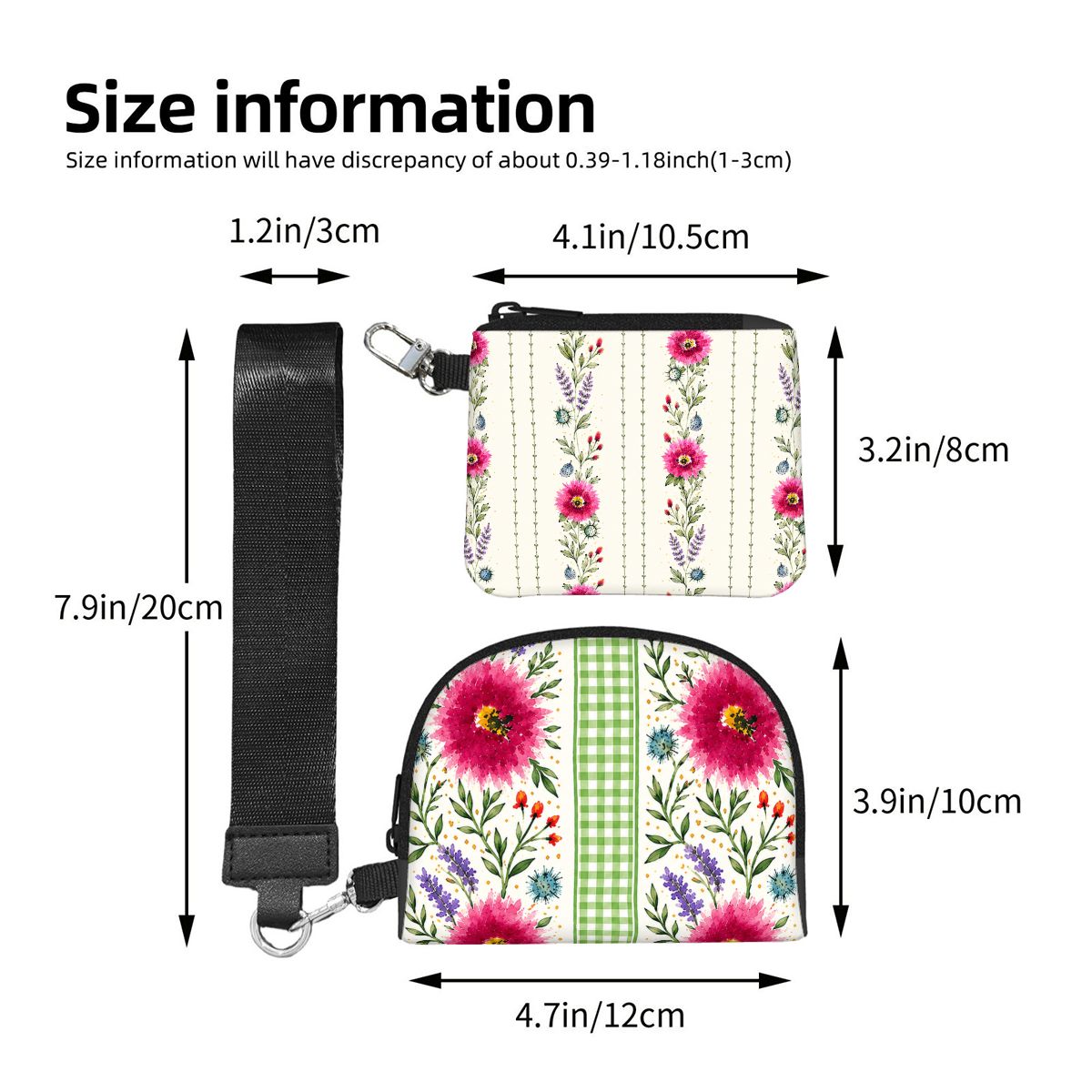 Dual Pouch Keychain Wristlet Cottage