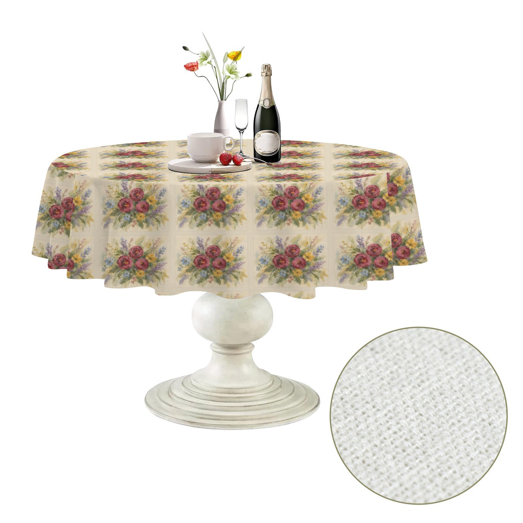 Provincial Flora Round Custom Round Tablecloth 60" x 60" | Ships from USA