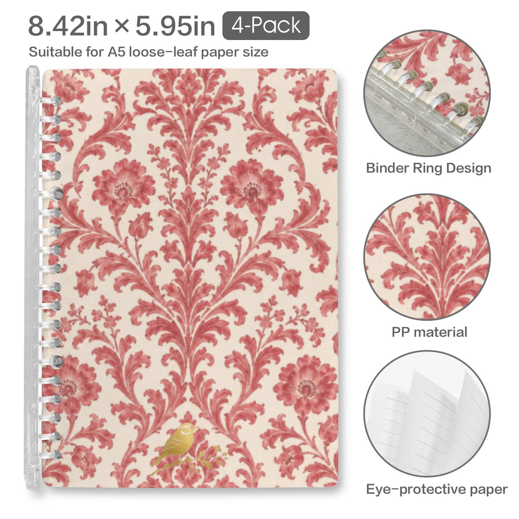 Royal Provincial Notebooks w/ emblem Loose-Leaf Notebooks ( Cover Print, 4-Pack ) | Ships from USA