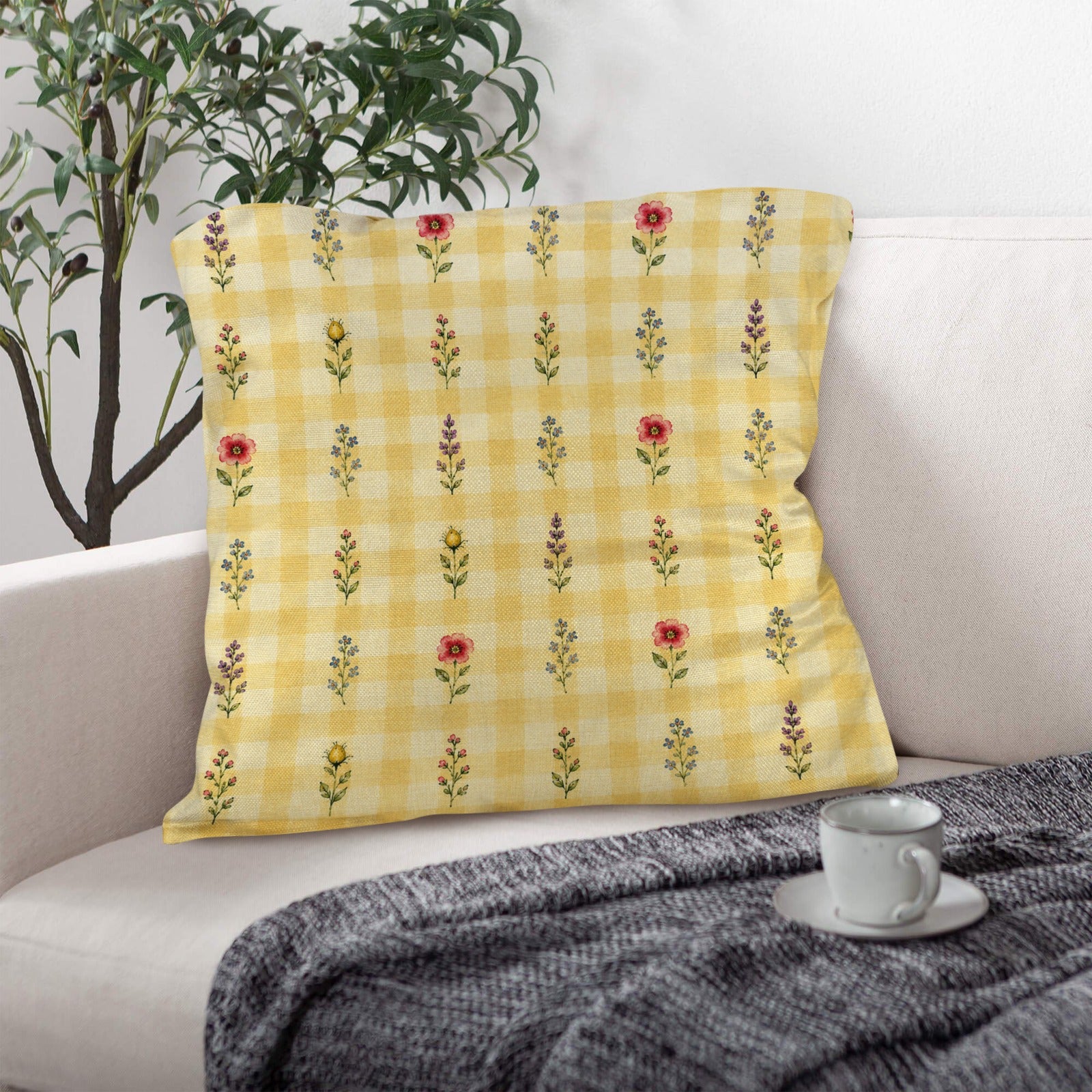 Provincial Cottage Pillow Set Linen Throw Pillow 18" x 18"（Customized Separately in Sets of 4） | Ships from USA