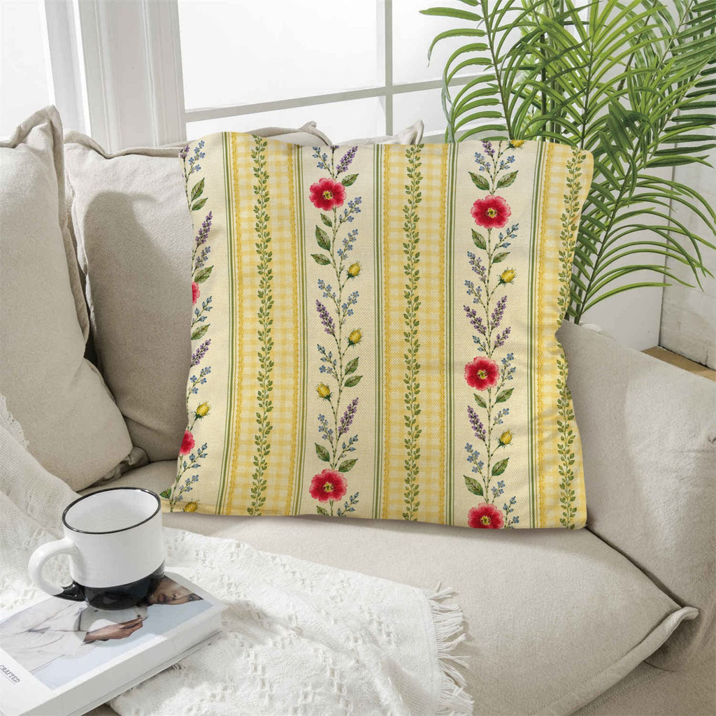 Provincial Cottage Pillow Set Linen Throw Pillow 18" x 18"（Customized Separately in Sets of 4） | Ships from USA