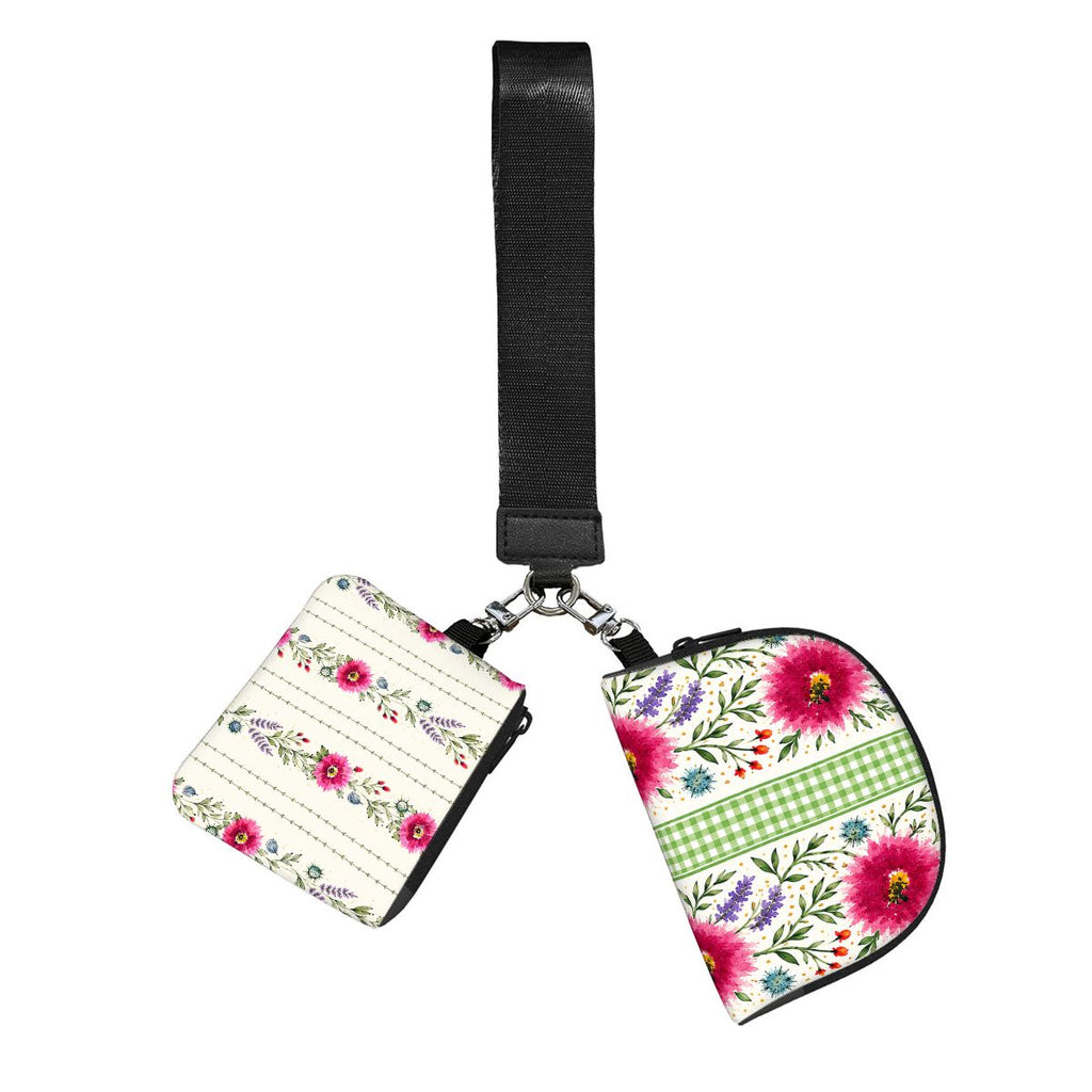 Dual Pouch Keychain Wristlet Cottage