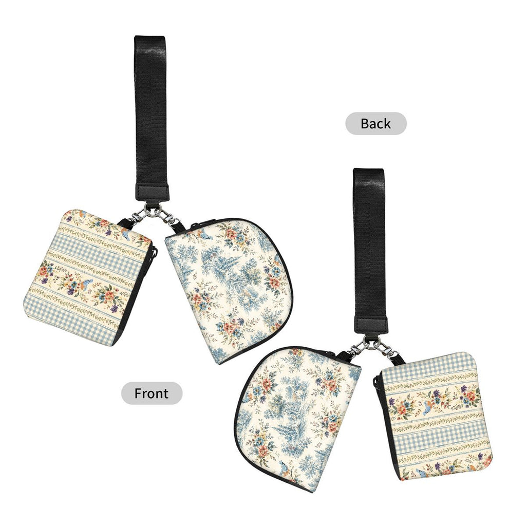Dual Pouch Keychain Wristlet Beloved Bird