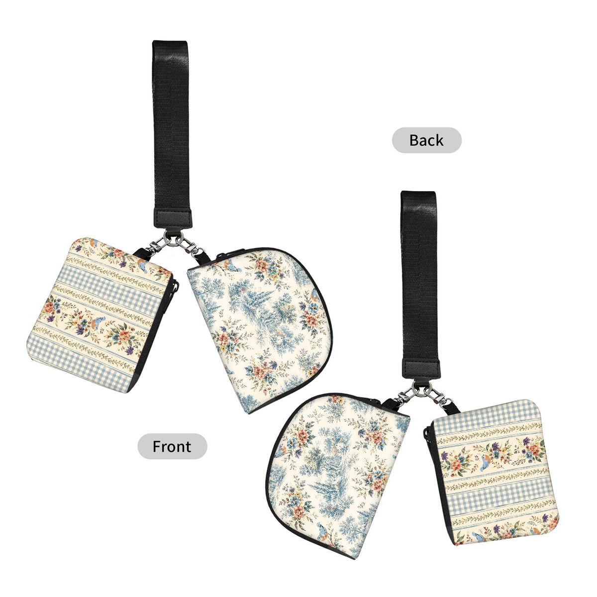Dual Pouch Keychain Wristlet Beloved Bird