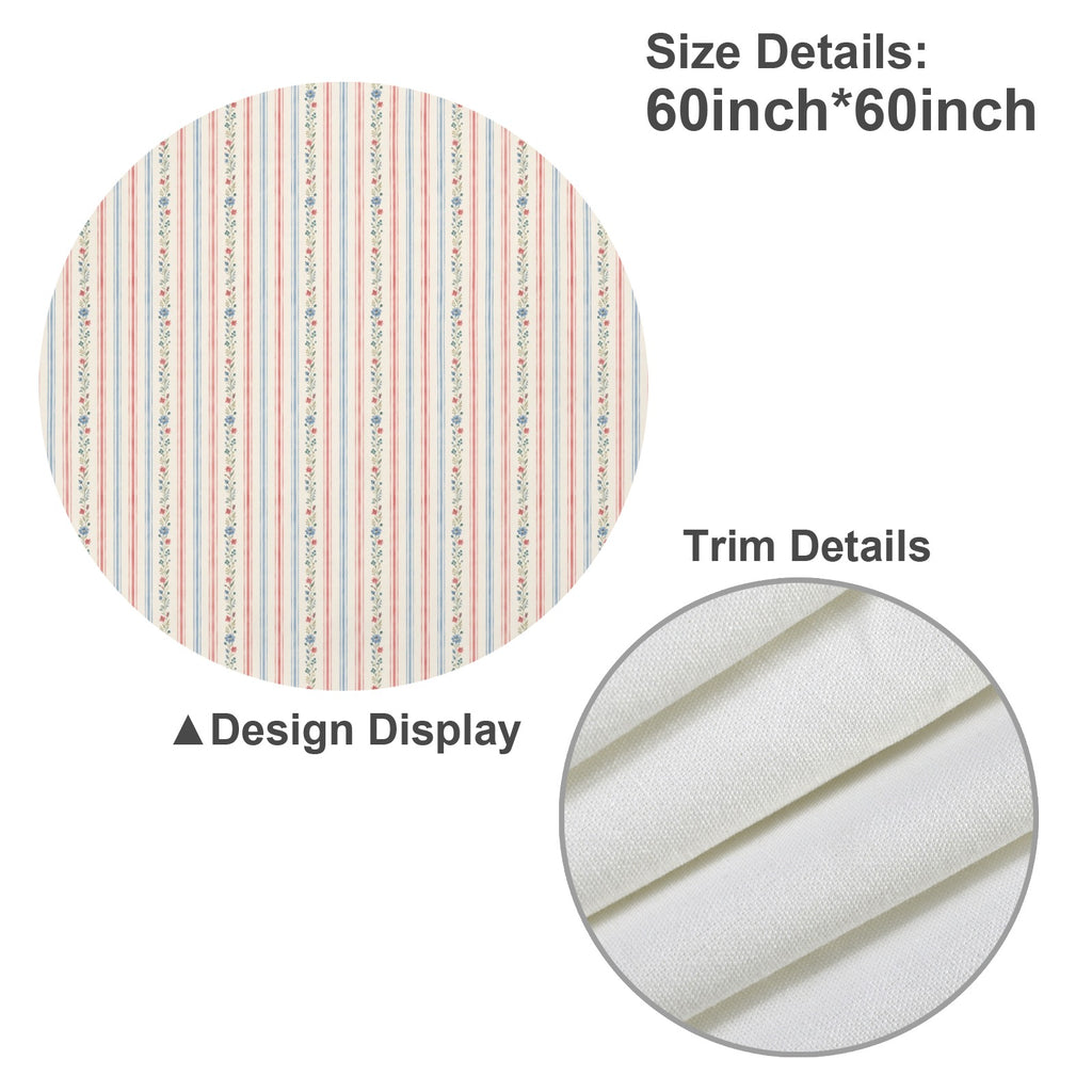 Provincial Celebration Round Custom Round Tablecloth 60" x 60" | Ships from USA