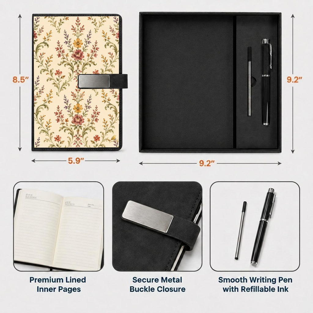 Rustic Provincial Damask Journal Gift Set