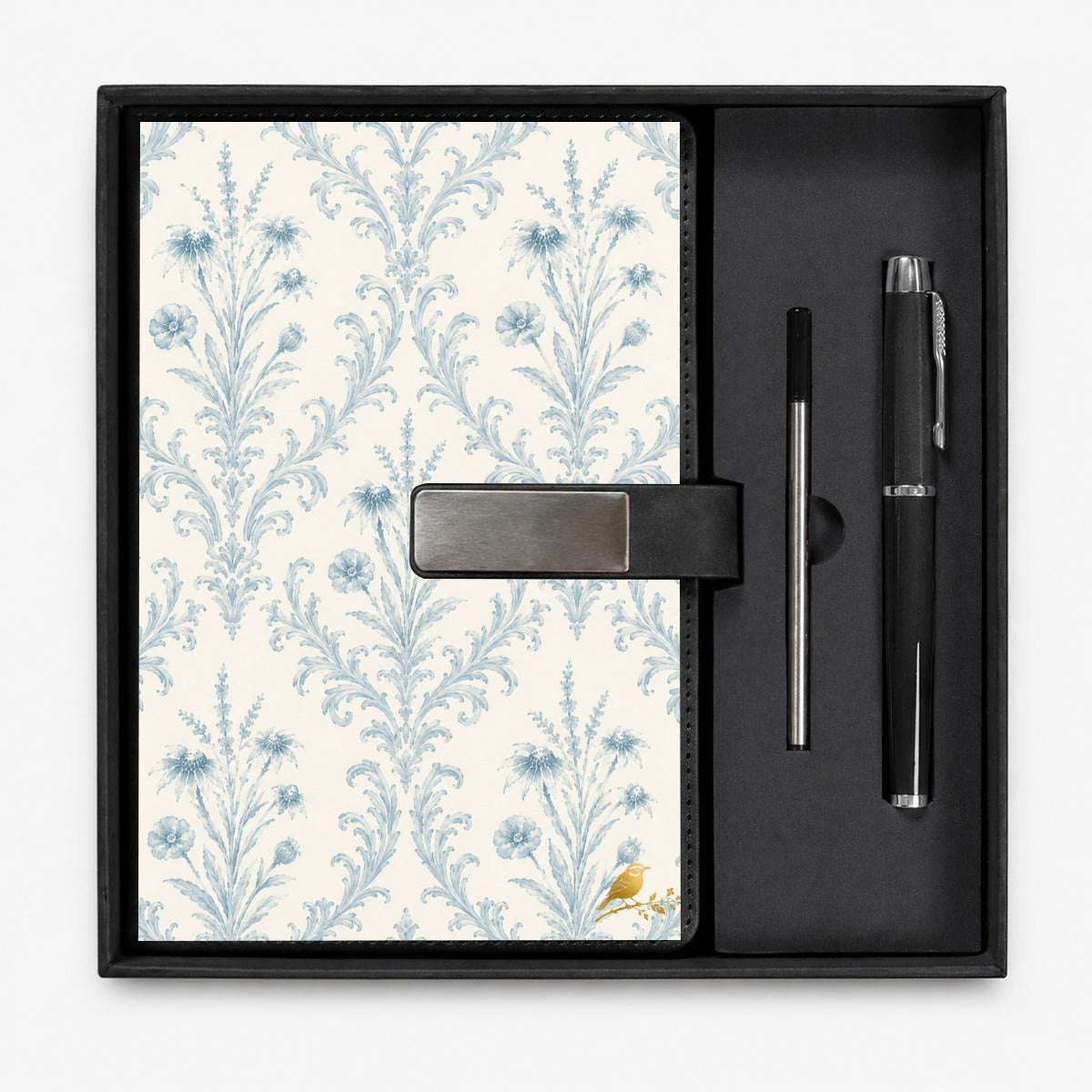Blue Damask Journal Gift Set